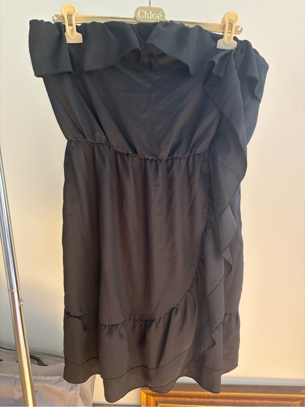 Walter by Walter Baker Black Ruffle Strapless Dress, Size M